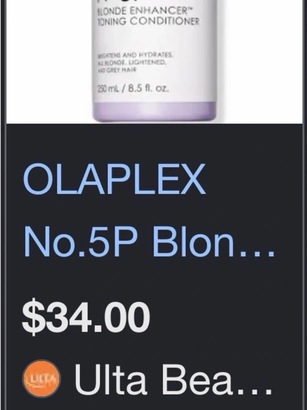 OLAPLEX No.5P Blonde Enhancer Toning Conditioner — Pale Lavender Bottle
